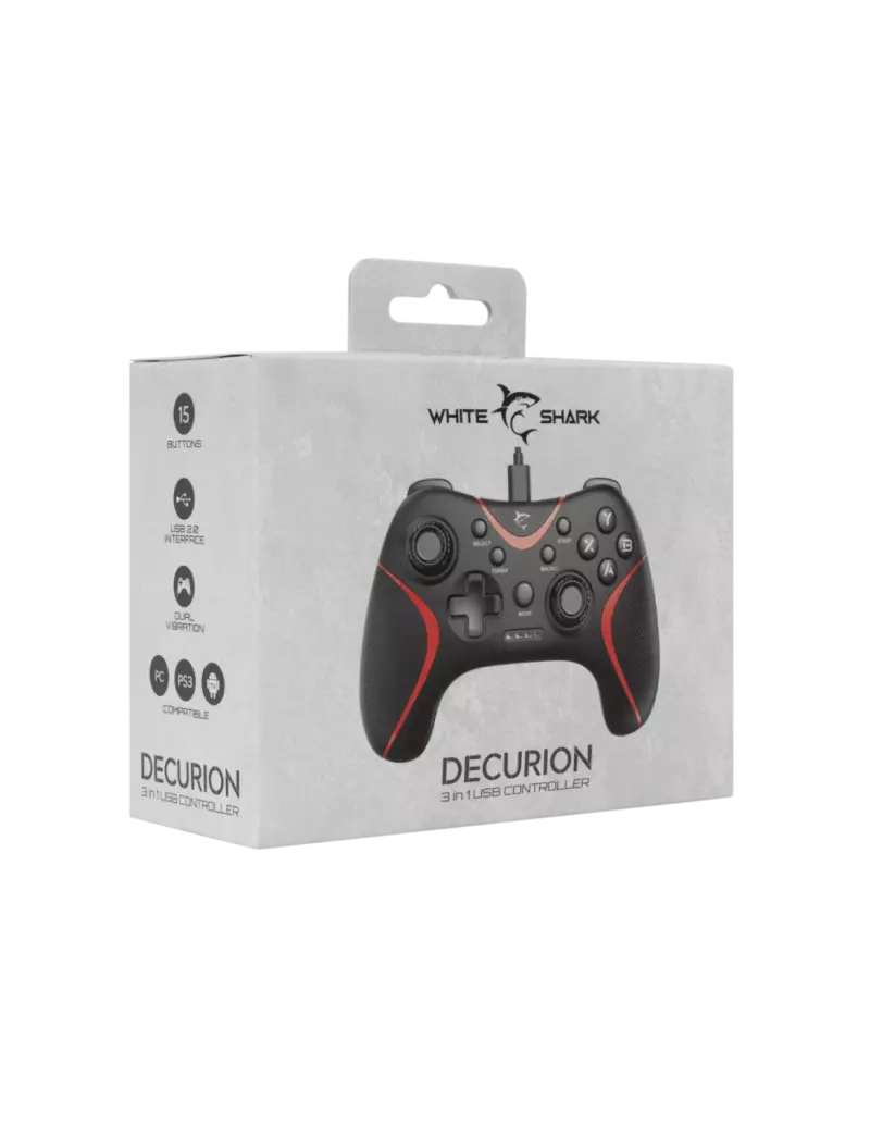 White Shark DECURION GP-2038 Vezetékes Kontroller, PS3/PC/Android/TV Digitális Gamepad