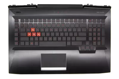 HP Omen 17T-AN100, 17-AN102X, AN-105TX, gyári új magyar fekete-piros háttér-világításos billentyűzet modul touchpaddal (150W, kis Center-Pin nyílás) (931690-211)