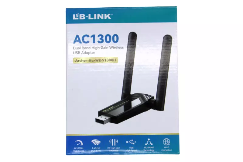 LB-LINK® AC1300 Dupla Antennával, Dual Band 2,4/5GHz, USB WiFi adapter (BL-WDN1300H)