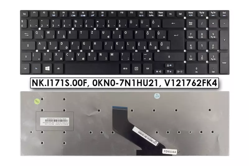 Acer Aspire E1-570 fekete magyar laptop billentyűzet