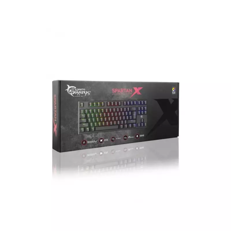 White Shark SPARTAN-X RGB világítós MAGYAR kiosztású MECHANKIUS Gamer billentyűzet, piros kapcsolók (red switch) (GK-2101HU)