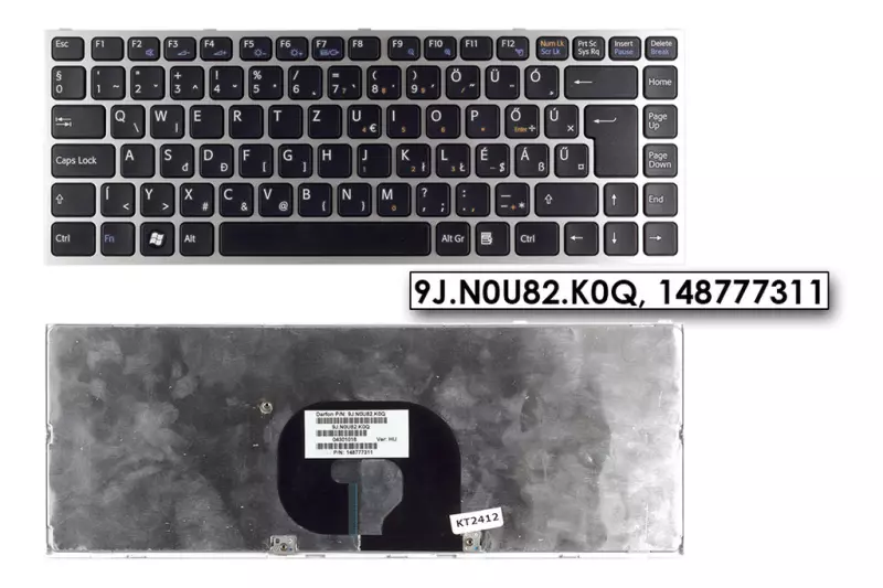 Sony VPC VPC-Y216FX ezüst-fekete magyar laptop billentyűzet
