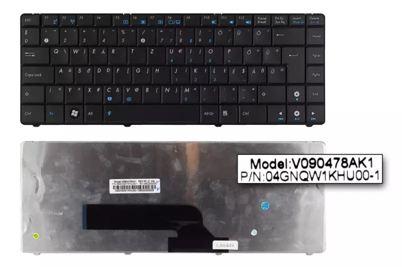 Asus K40 K40IJ fekete magyar laptop billentyűzet