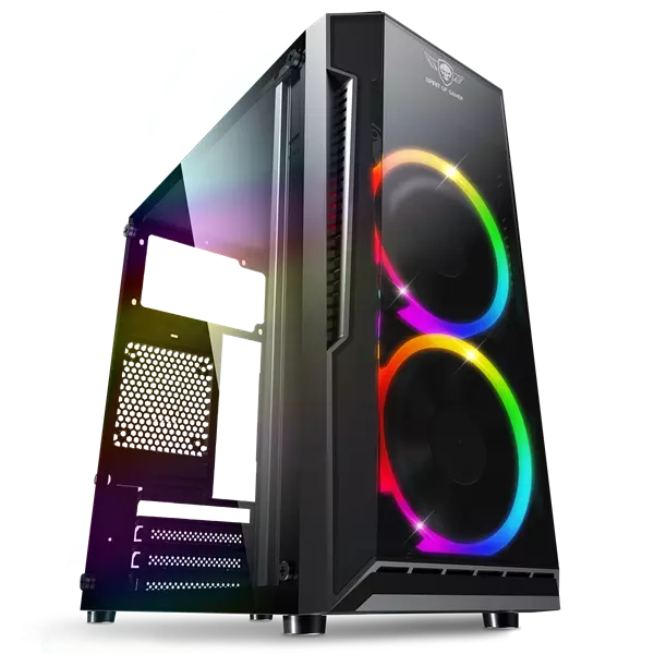 Spirit of Gamer Számítógépház - Deathmatch 3 RGB (Fekete, Ablakos, 2x12cm Ventilátor, mATX, ITX, 1xUSB3.0, 2xUSB2.0) (6001RA)