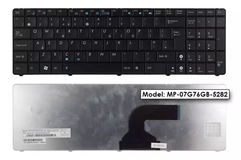 Asus M60 M60VP fekete UK angol laptop billentyűzet