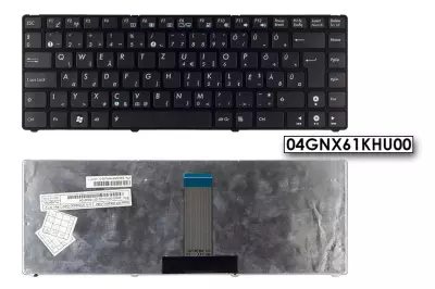 Asus UL20A, UL20FT, EEEPC 1201 MAGYAR fekete laptop billentyűzet, 04GNX61KHU00