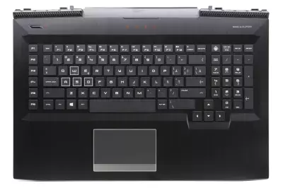 HP Omen 17T-AN100, 17-AN102X, AN-105TX, gyári új román fekete-fehér háttér-világításos billentyűzet modul touchpaddal (150W, kis Center-Pin nyílás) (L14994-271)