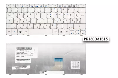 Acer Aspire ONE NAV50 fehér magyar laptop billentyűzet