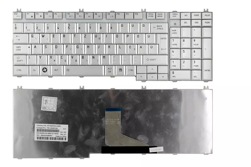 Toshiba Qosmio G50 ezüst magyar laptop billentyűzet