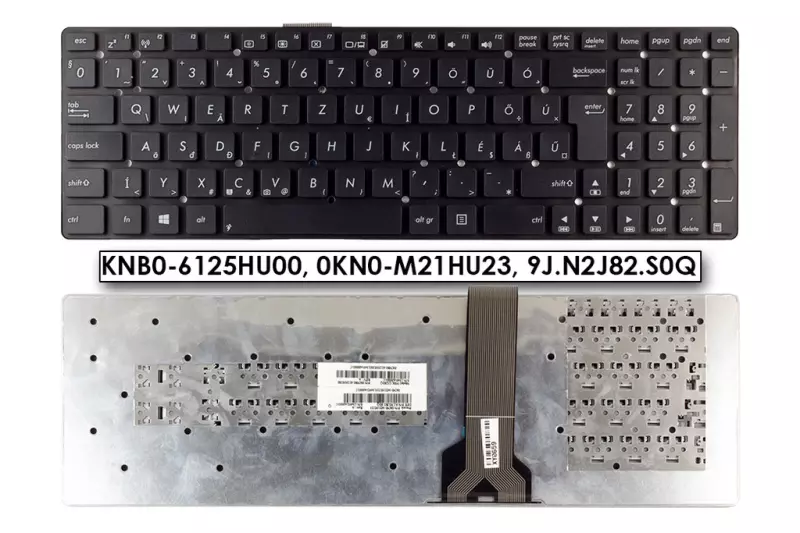 Asus K55 K55VD fekete magyar laptop billentyűzet