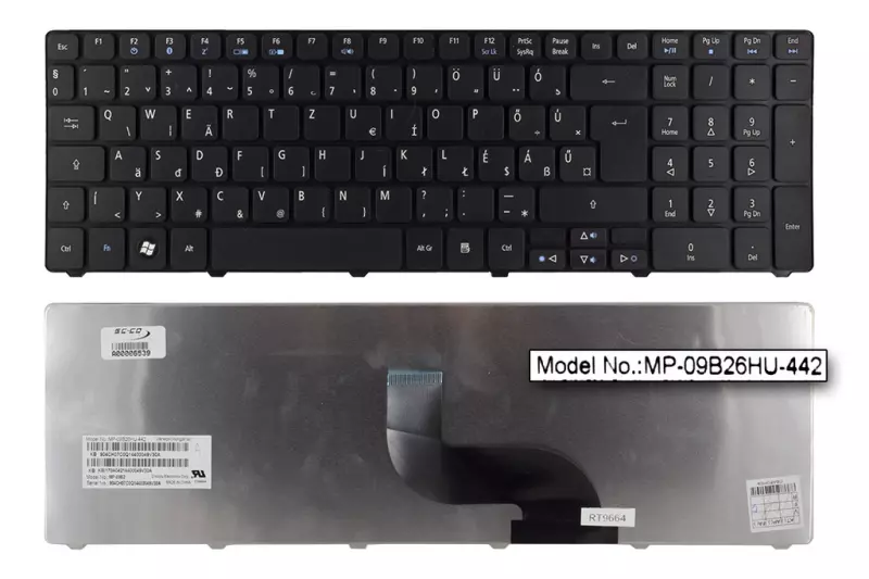 Acer eMachines E732ZG fekete magyar laptop billentyűzet