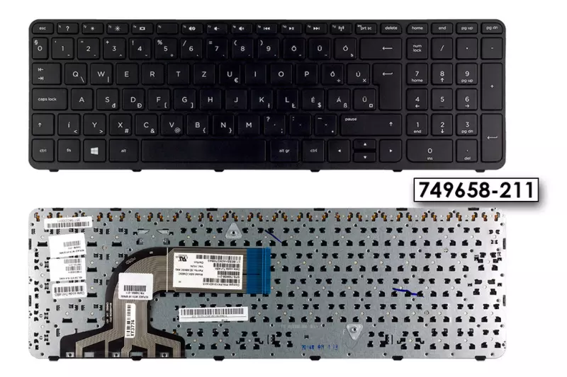 HP 250 G3 fekete magyar laptop billentyűzet