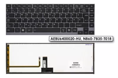Toshiba Satellite U955 ezüst-fekete magyar laptop billentyűzet