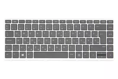 HP ProBook 640 G4, 645 G4 MAGYAR ezüst szürke keretes laptop billentyűzet (L09547-211)