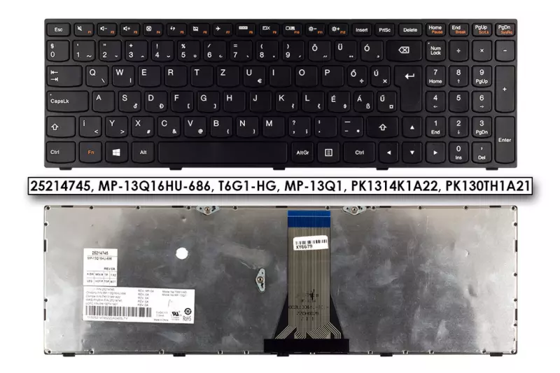Lenovo IdeaPad B50-30 fekete magyar laptop billentyűzet