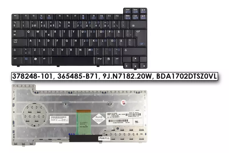 HP Compaq nx nx6115 fekete svéd/finn laptop billentyűzet