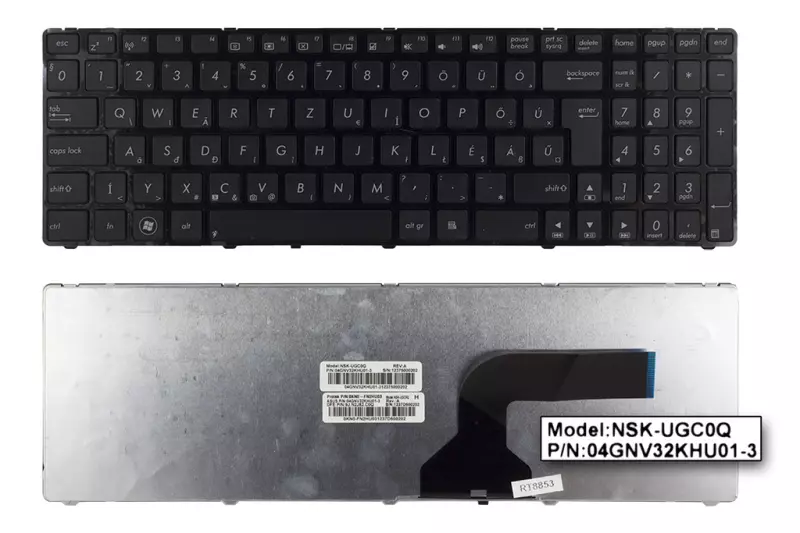 Asus Pro B53J fekete magyar laptop billentyűzet