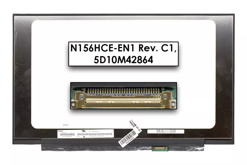Gyári új matt 15.6' Full HD IPS (1920x1080) eDP IPS LED Slim laptop kijelző, (sz: 350mm, m: 215mm), beszerelési lehetőséggel (csatlakozó: 30 pin - jobb)