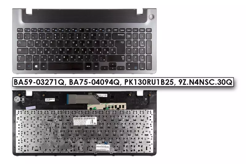 Samsung NP 355V5C ezüst-fekete magyar laptop billentyűzet