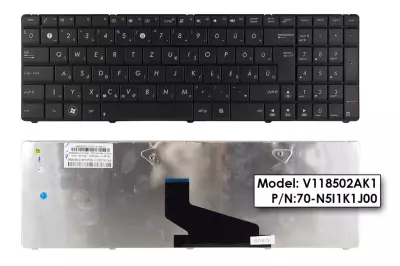 Asus K53 K53BY fekete magyar laptop billentyűzet