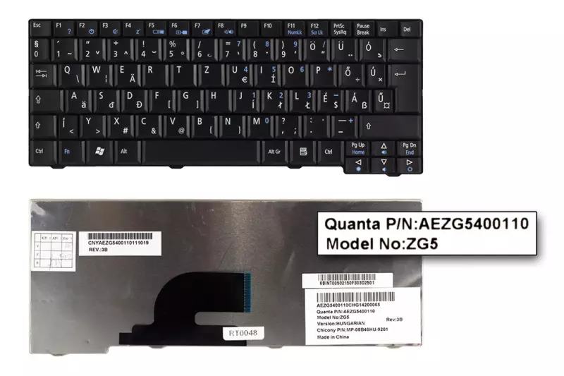 Acer Aspire ONE A150-Bb fekete magyar laptop billentyűzet
