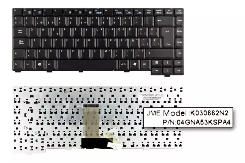 Asus A6000 (A6) A6KM fekete spanyol laptop billentyűzet