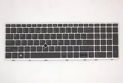 HP EliteBook 755 G5, 850 G5, ZBook 15u G5, G6 gyári új UK angol, háttér világításos ezüst keretes billentyűzet trackpointtal
