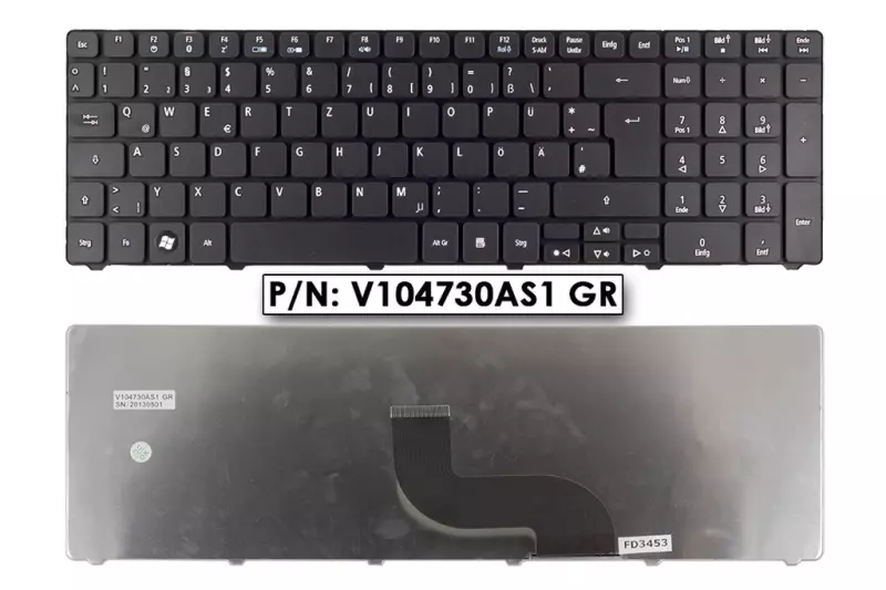 Acer Aspire 5820TG fekete német  laptop billentyűzet