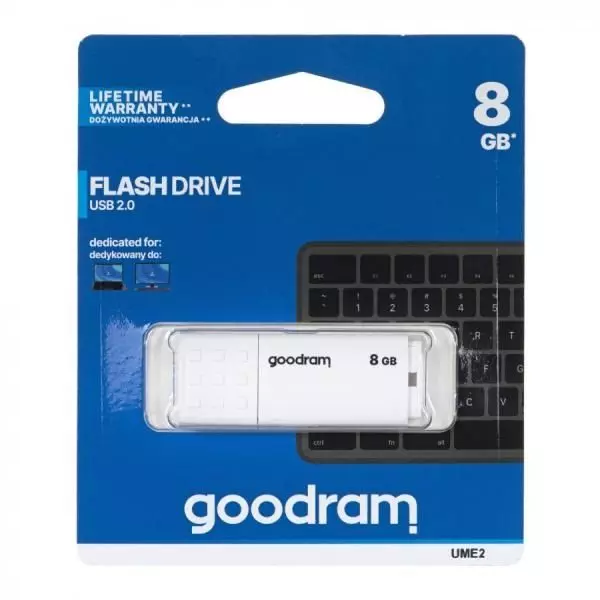 Goodram 8GB USB2.0 fehér pendrive (UME2-0080W0R11)