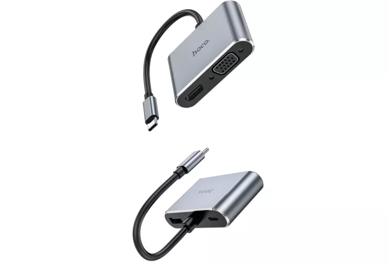 hoco. HB30 Eco Type-C USB HUB - HDMI, VGA, USB 3.0, Type-C (HB30)
