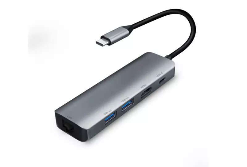 VCOM Type-C USB HUB - HDMI, SD kártya, RJ-45, 2db USB 3.0 porttal (CU4392)