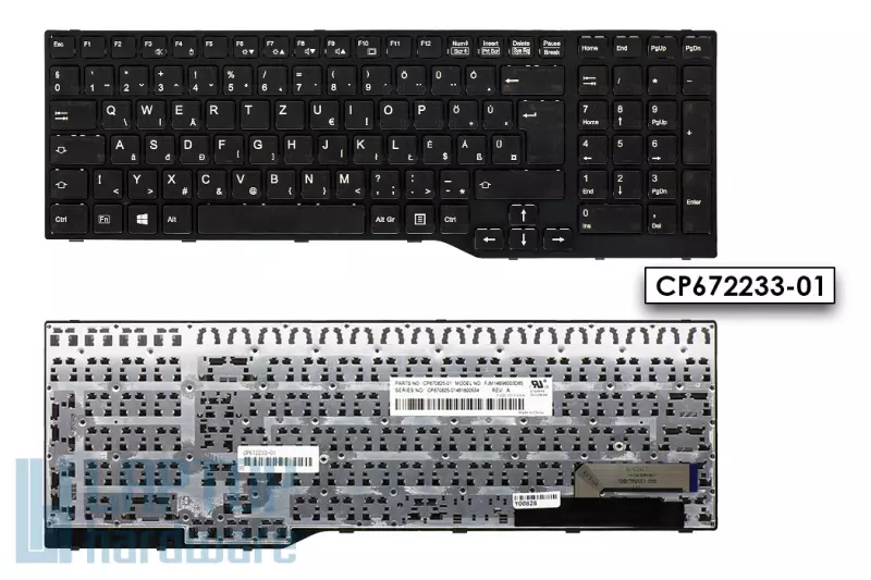 Fujitsu LifeBook E554, E556 használt magyar fekete billentyűzet (CP670825-01)