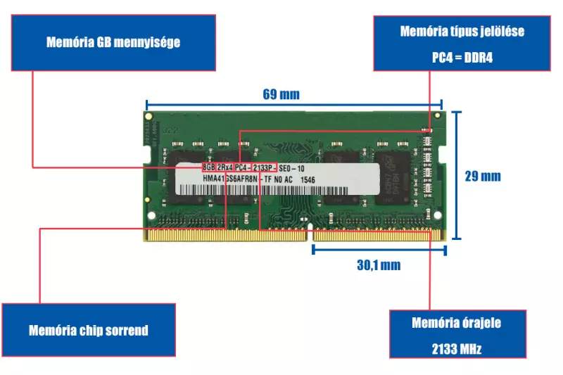 8GB DDR4 2133MHz laptop memória, CL15 1.2V