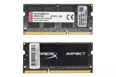 16GB (2x8GB) DDR3L 1600MHz gyári új Kingston HyperX Impact Black low voltage memória kit (HX316LS9IBK2/16)