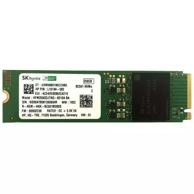 256GB használt M.2 (2280) NVMe SSD kártya