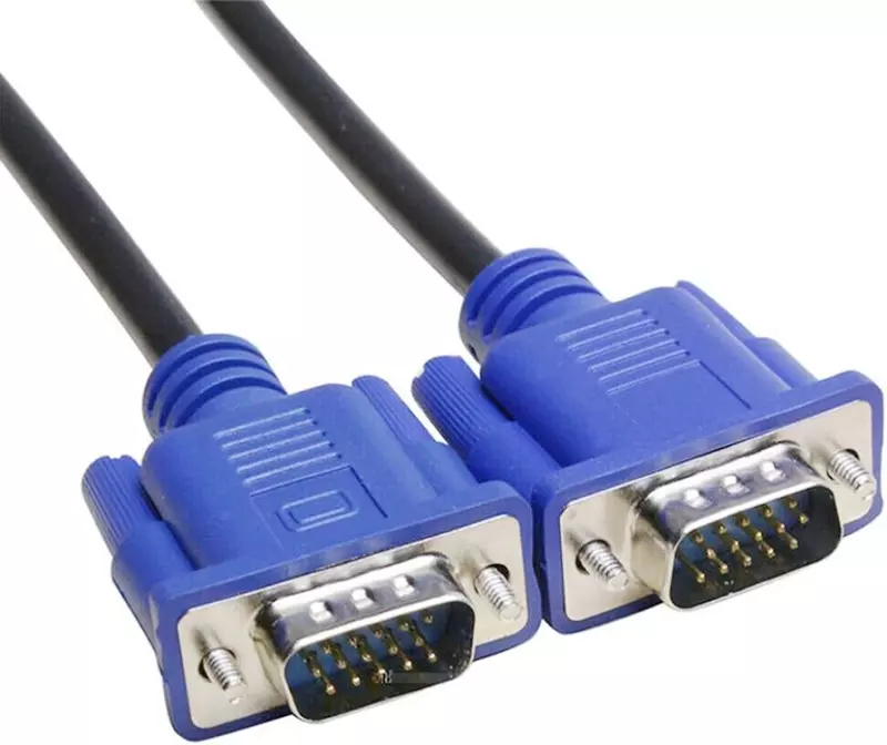 VGA-VGA 1,8m (D-sub) Monitor Összekötő Kábel, Árnyékolt, Apa/Apa (Male/Male)