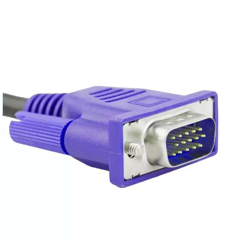 VGA-VGA 1,8m (D-sub) Monitor Összekötő Kábel, Árnyékolt, Apa/Apa (Male/Male)