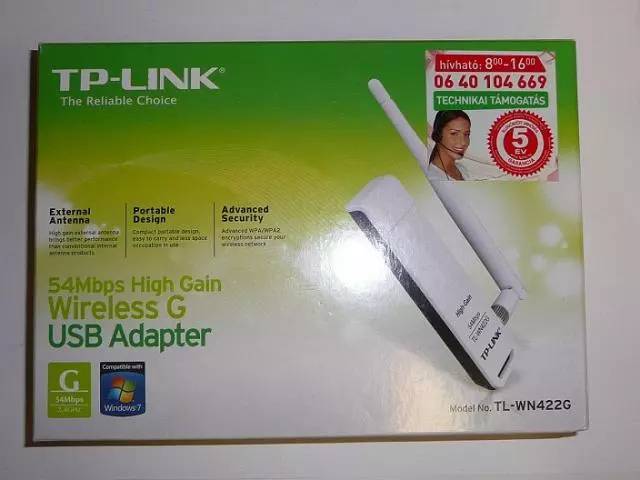 TP-LINK USB WLAN TL-WN422G 54Mbps WIFI adapter Antennával