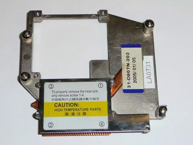 Clevo D9T használt VGA hőelvezető cső