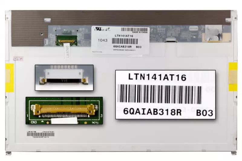 Gyári új matt 14.1'' (1280x800) LED kijelző Dell Latitude E5410, E6410 (csatlakozó: 30 pin - jobb)