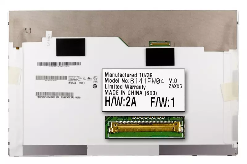 Gyári új matt 14.1'' (1440x900) LED kijelző Lenovo ThinkPad T410, T410i (csatlakozó: 40 pin - jobb felül)