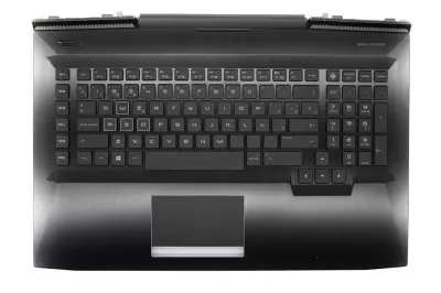 HP Omen 17T-AN100, 17-AN102X, AN-105TX, gyári új spanyol fekete-fehér háttér-világításos billentyűzet modul touchpaddal (150W, kis Center-Pin nyílás) (L14994-071)