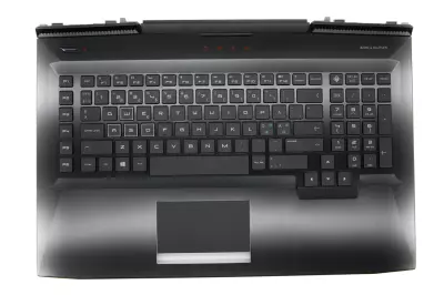 HP Omen 17T-AN100, 17-AN102X, AN-105TX, gyári új norvég fekete-fehér háttér-világításos billentyűzet modul touchpaddal (150W, kis Center-Pin nyílás) (L14994-dh1)