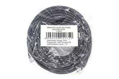 20m CAT.5E fekete UTP Patch kábel, WL021BG-20 BL