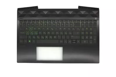 HP PAVILION GAMING 15T-CX0000,15-CX0000 sorozathoz gyári új magyar fekete-zöld fém háttér-világításos billentyűzet modul (L20671-211)