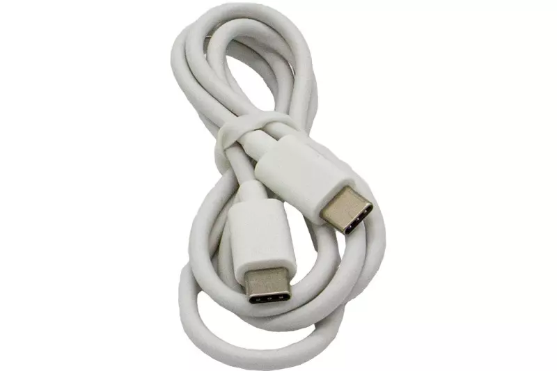 USB C (Type-C) - USB C (Type-C) adat, töltőkábel kábel 1m, fehér