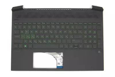 HP Pavilion Gaming 15-EC000, 15Z-EC000 sorozathoz gyári új magyar háttér-világításos zöld - fekete billentyűzet modul (L72597-211)