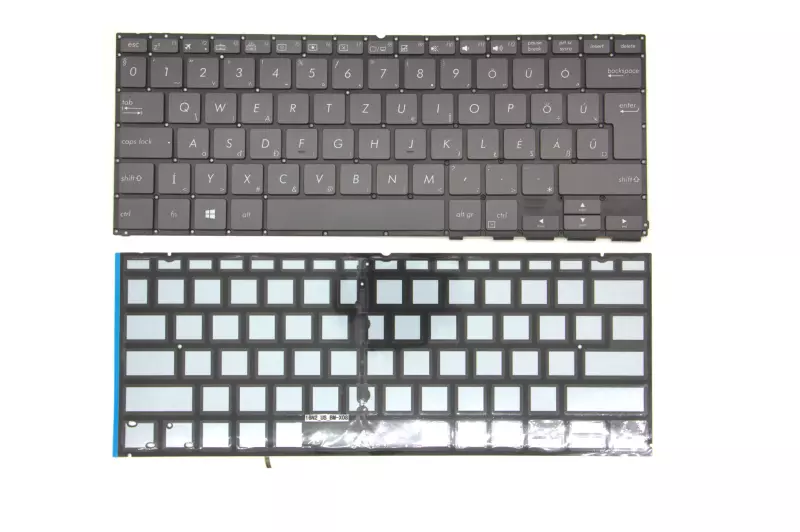 Asus ZenBook Flip S UX370UA MAGYAR háttér-világításos szürke-fekete laptop billentyűzet (90NB0EN2-R30131)