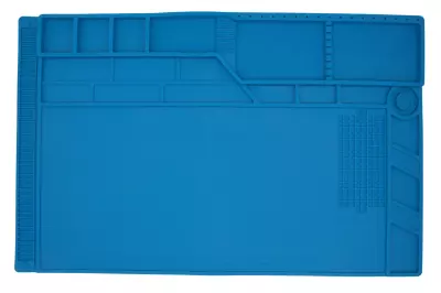 Hőálló, antisztatikus 55x35cm kék szilikon laptop, tablet, telefon szerelő lap, pad, alátét, tálca