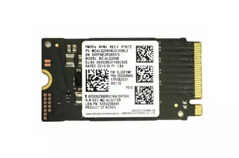 Samsung 256GB M.2 PM991a NVMe PCIe SSD meghajtó, (2242) (MZ-ALQ256B)